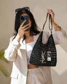 کیف بافت حصیری YSL مدل ساحلی لوکس