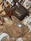 کیف بافت حصیری YSL مدل ساحلی لوکس